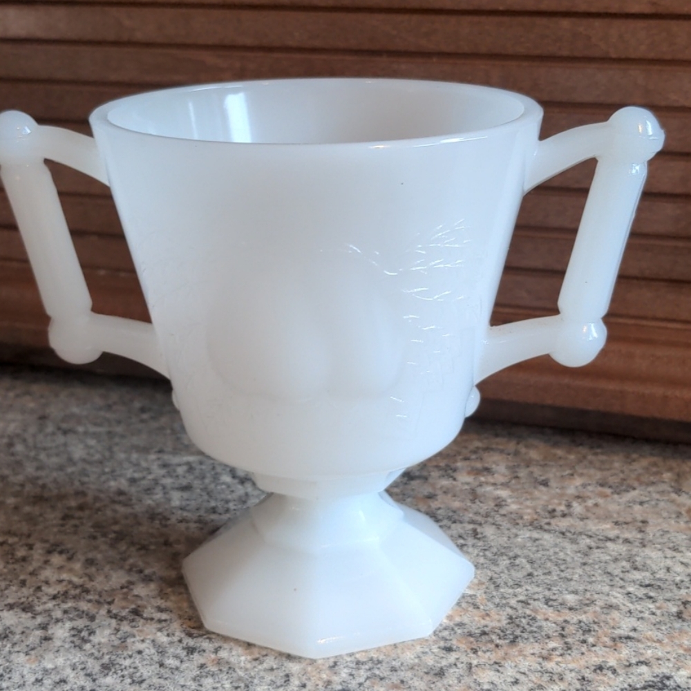 Vintage 1950s Milk Glass Open Sugar Bowl Baltimore